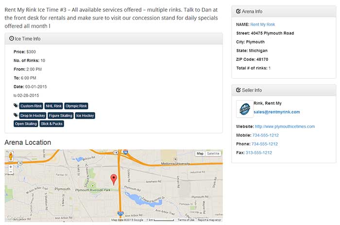 Rent My Rink Ice Time Listings